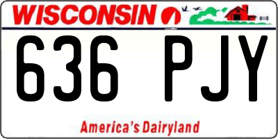 WI license plate 636PJY