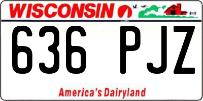 WI license plate 636PJZ