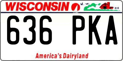 WI license plate 636PKA