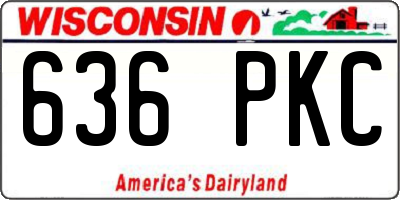 WI license plate 636PKC