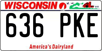WI license plate 636PKE