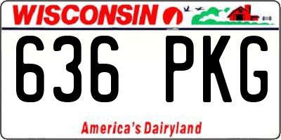 WI license plate 636PKG