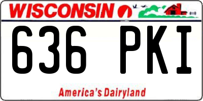 WI license plate 636PKI