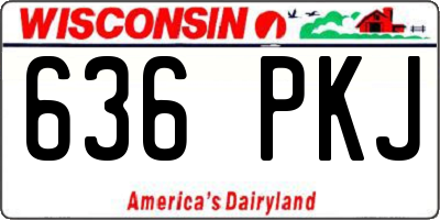 WI license plate 636PKJ