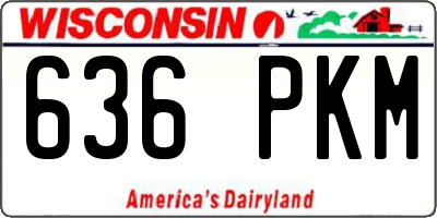 WI license plate 636PKM