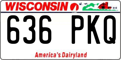 WI license plate 636PKQ