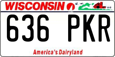 WI license plate 636PKR
