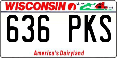 WI license plate 636PKS