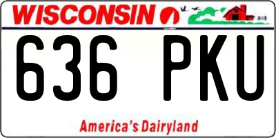 WI license plate 636PKU