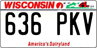 WI license plate 636PKV