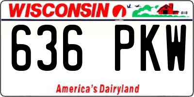 WI license plate 636PKW