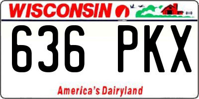 WI license plate 636PKX