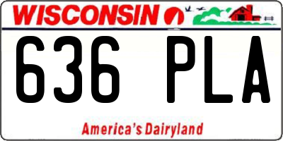 WI license plate 636PLA