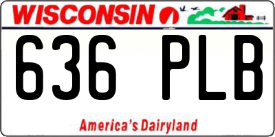 WI license plate 636PLB