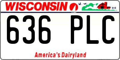 WI license plate 636PLC