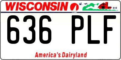 WI license plate 636PLF