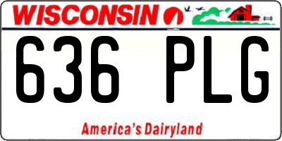 WI license plate 636PLG