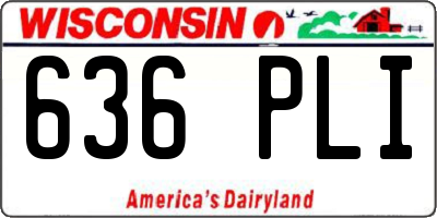 WI license plate 636PLI