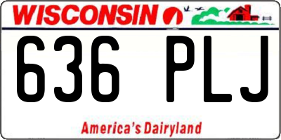 WI license plate 636PLJ
