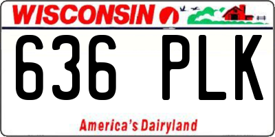 WI license plate 636PLK