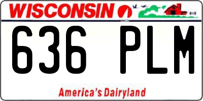 WI license plate 636PLM