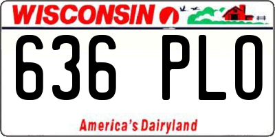 WI license plate 636PLO