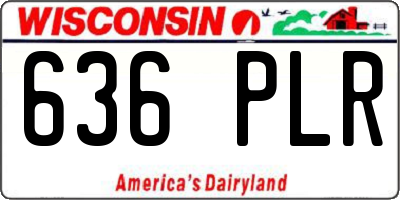 WI license plate 636PLR