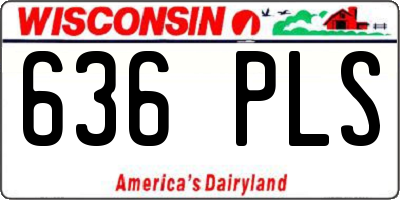 WI license plate 636PLS