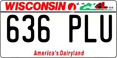 WI license plate 636PLU