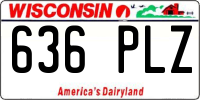 WI license plate 636PLZ