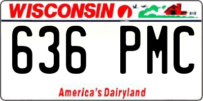WI license plate 636PMC