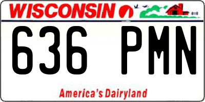 WI license plate 636PMN