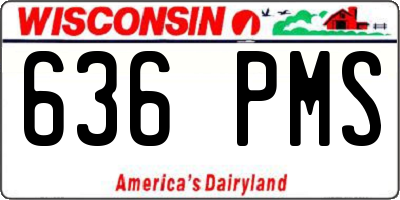 WI license plate 636PMS