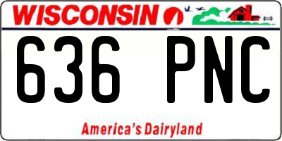 WI license plate 636PNC