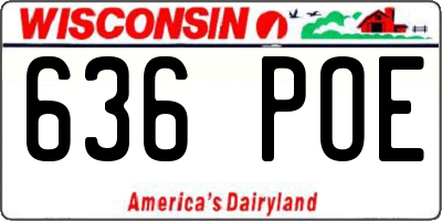 WI license plate 636POE