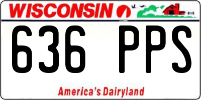WI license plate 636PPS