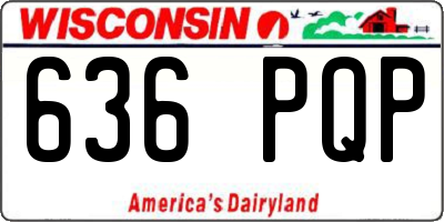 WI license plate 636PQP