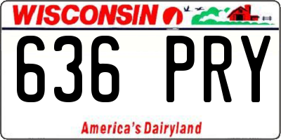 WI license plate 636PRY