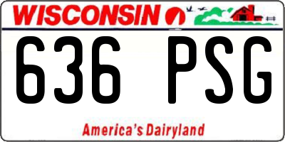 WI license plate 636PSG