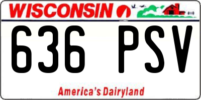 WI license plate 636PSV