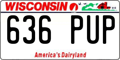 WI license plate 636PUP