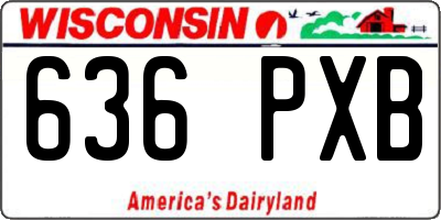 WI license plate 636PXB