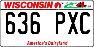 WI license plate 636PXC