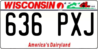 WI license plate 636PXJ