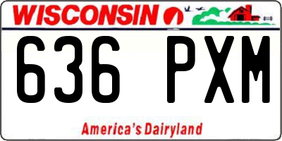 WI license plate 636PXM