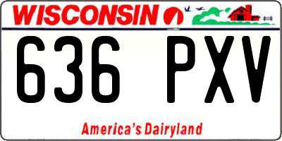 WI license plate 636PXV