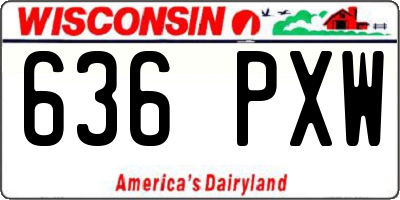 WI license plate 636PXW