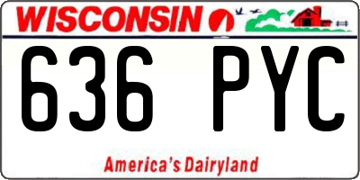 WI license plate 636PYC
