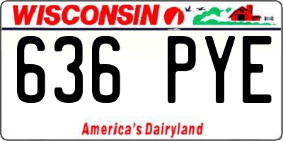 WI license plate 636PYE
