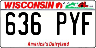 WI license plate 636PYF